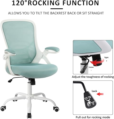 Miniatura 4 de HYLONE Silla de oficina ergonómica con reposabrazos ajustables, silla ejecutiva de malla, sillas de computadora de oficina en casa para largas horas