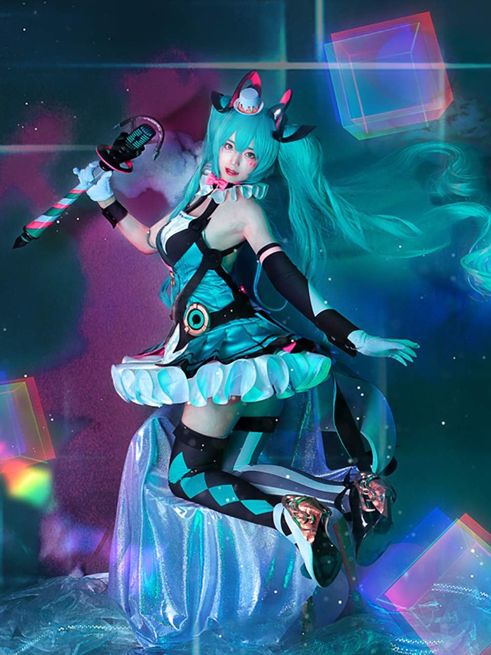 Amazon Co Jp Milky Time 初音ミク コスプレ ライブ 衣装 ワンピース ステージ 水色 レディース 女の子 マジカルミライ19 ハロウィン ホビー