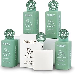 150‑Piece Bulk Travel Toiletries Set | Hotel & Airbnb Essentials | 1.3 oz Bottles (30 Shampoo, 30 Conditioner, 30 Body Wash, 30 Lotion, 30 Bar Soap) | Guest Bathroom Supplies + Homeless Outreach