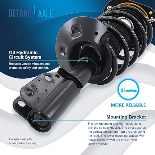 Miniatura 198 de Detroit Axle - Kit de suspensión delantera de 10 piezas para Chevy Aveo Aveo5 Pontiac G3 Wave 2 Ready Struts Assembly 2 Enlaces de barra