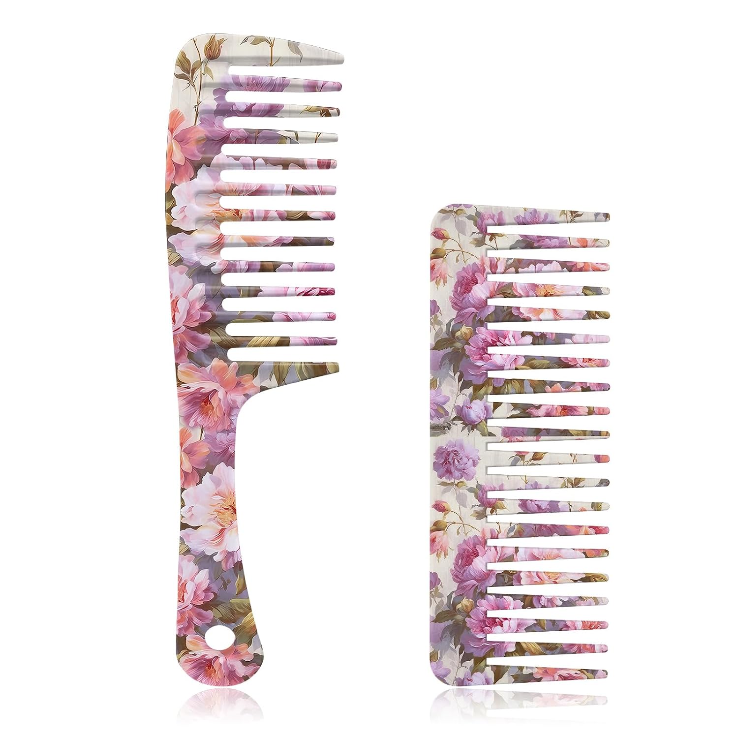 2PCS Wide Tooth Comb Set for Effortless Tangle Removal