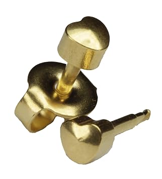 Ear Piercing Earrings 3 Pairs of 4mm Gold Shapes 16ga Thick Post Studex Studs Hypoallergenic