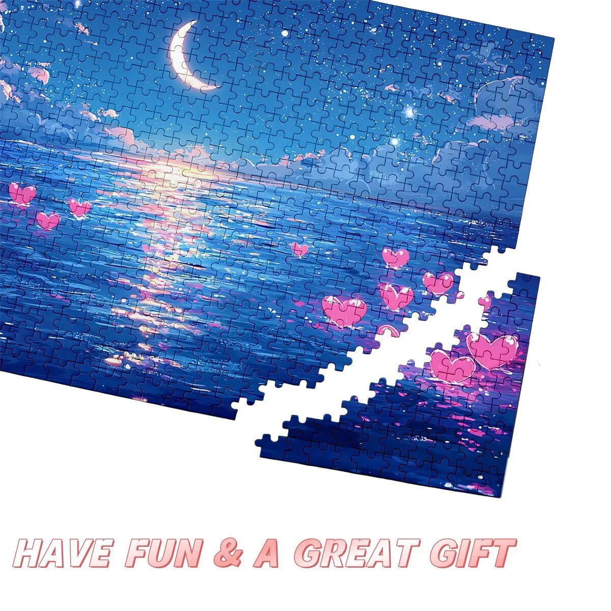 Puzzle 5000 Pezzi Luna, Puzzle Adulti Cuore, Puzzles in Legno con Squisita Scatola di Imballaggio, Classici Puzzles Educativi per Adulti eTutta La Famiglie, Come Regalo Uomo, Decorazioni Casa -3179