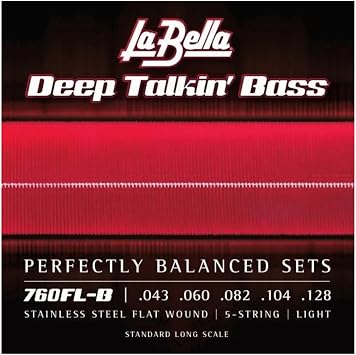 La Bella 760FL-B Deep Talkin Bass Flatwound Bass Strings - Light 5-String
