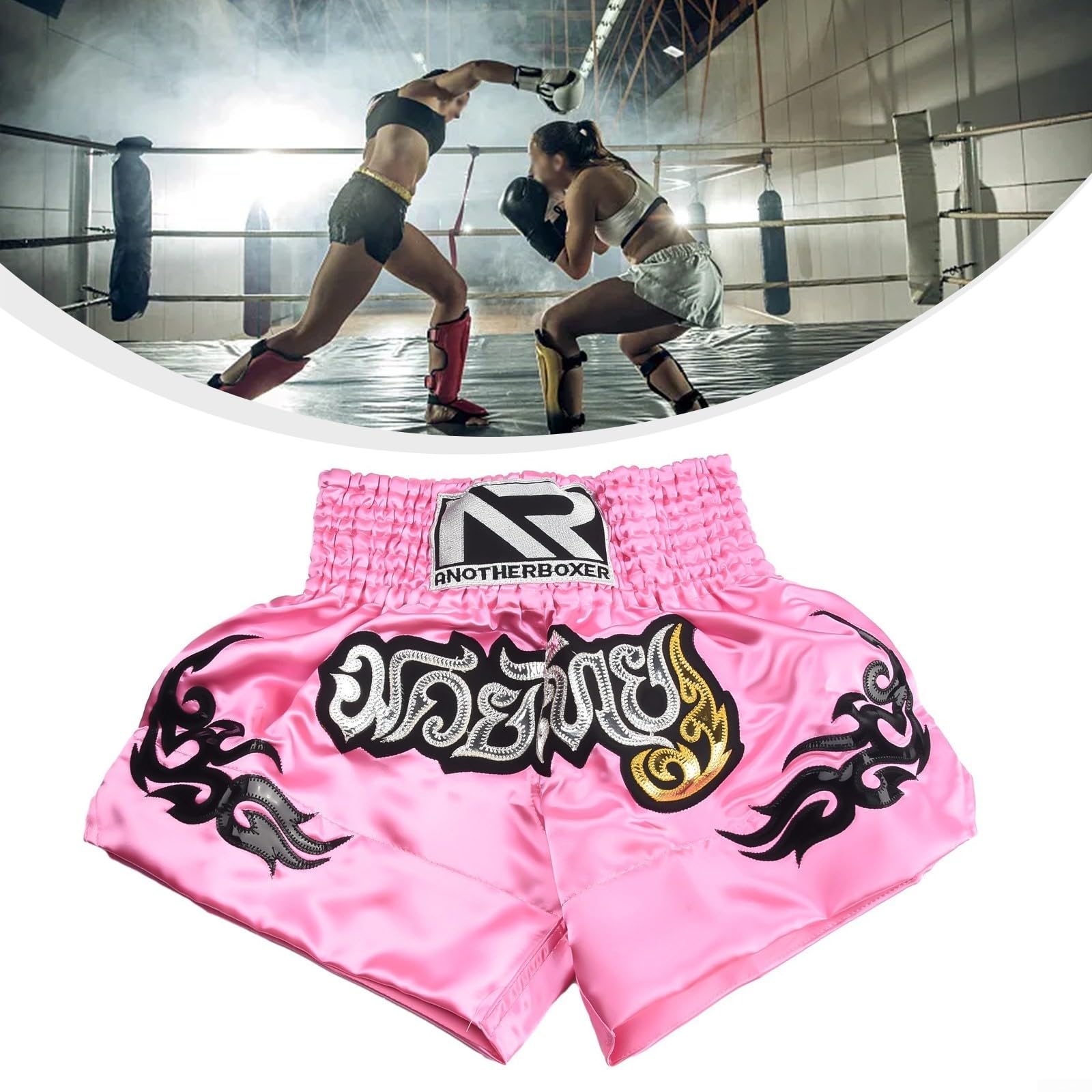 Short de kickboxing à taille élastique pour entraînement MMA et Muay Thai Unisexe