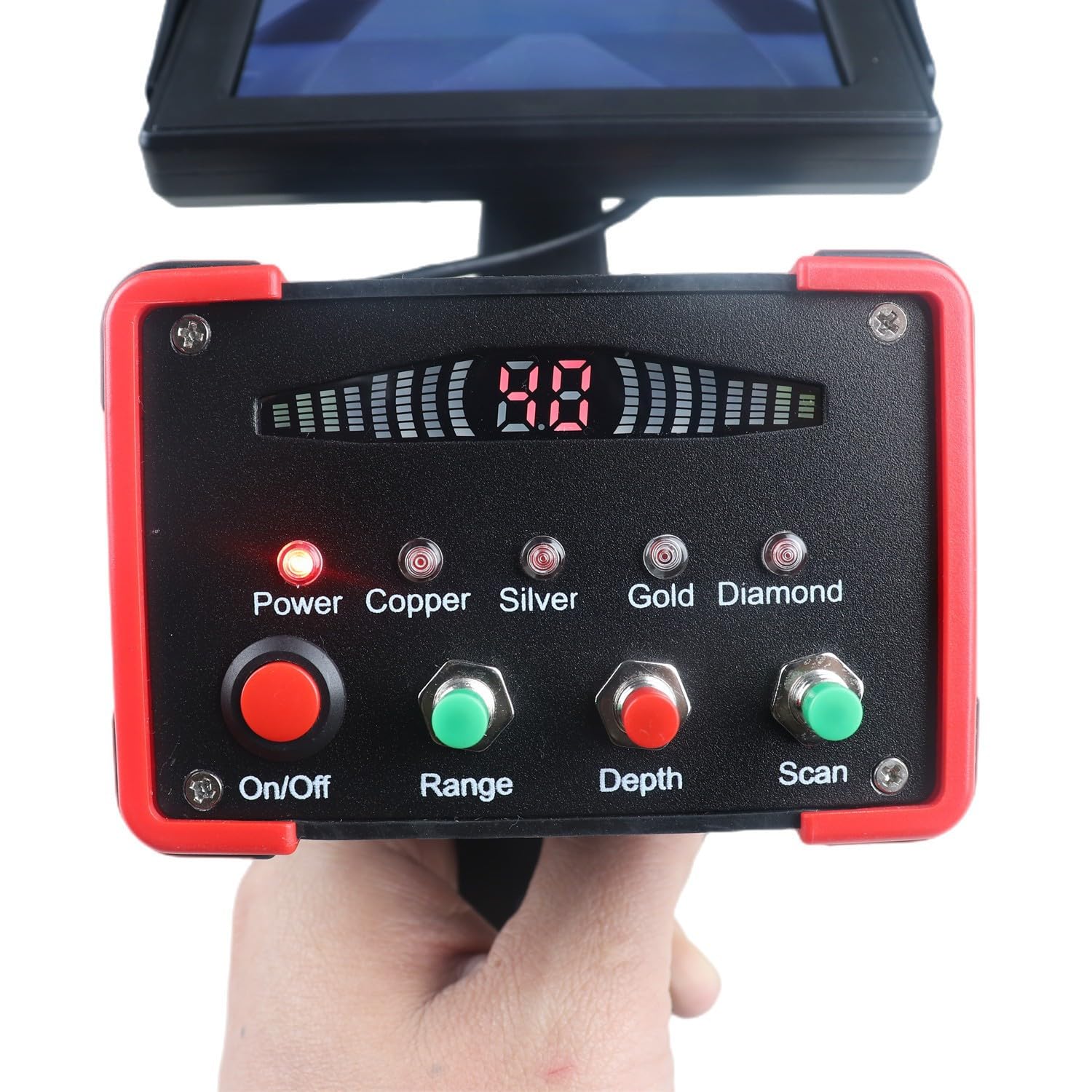 Détecteur de métaux - Scanner métro professionnel - Portée de 0 à 99 m - Profondeur : 16 m - Écran HD haute sensibilité pour la chasse au trésor