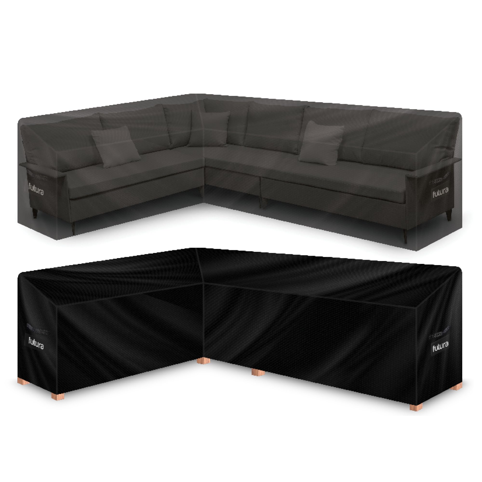 Futura Premium 600D L Shaped 260 X 210 X 80Cm Waterproof Garden Furniture CoverOutdoor Patio Weatherproof Rattan Sofa Guard from B&Q