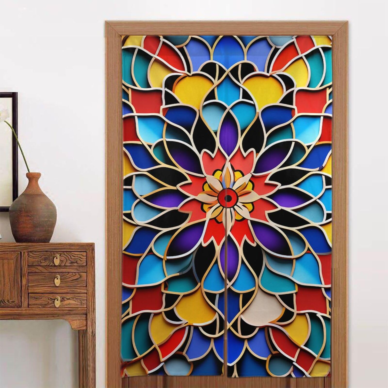 Rideau de porte occultant style marocain lot de 2 pour intimité chambre