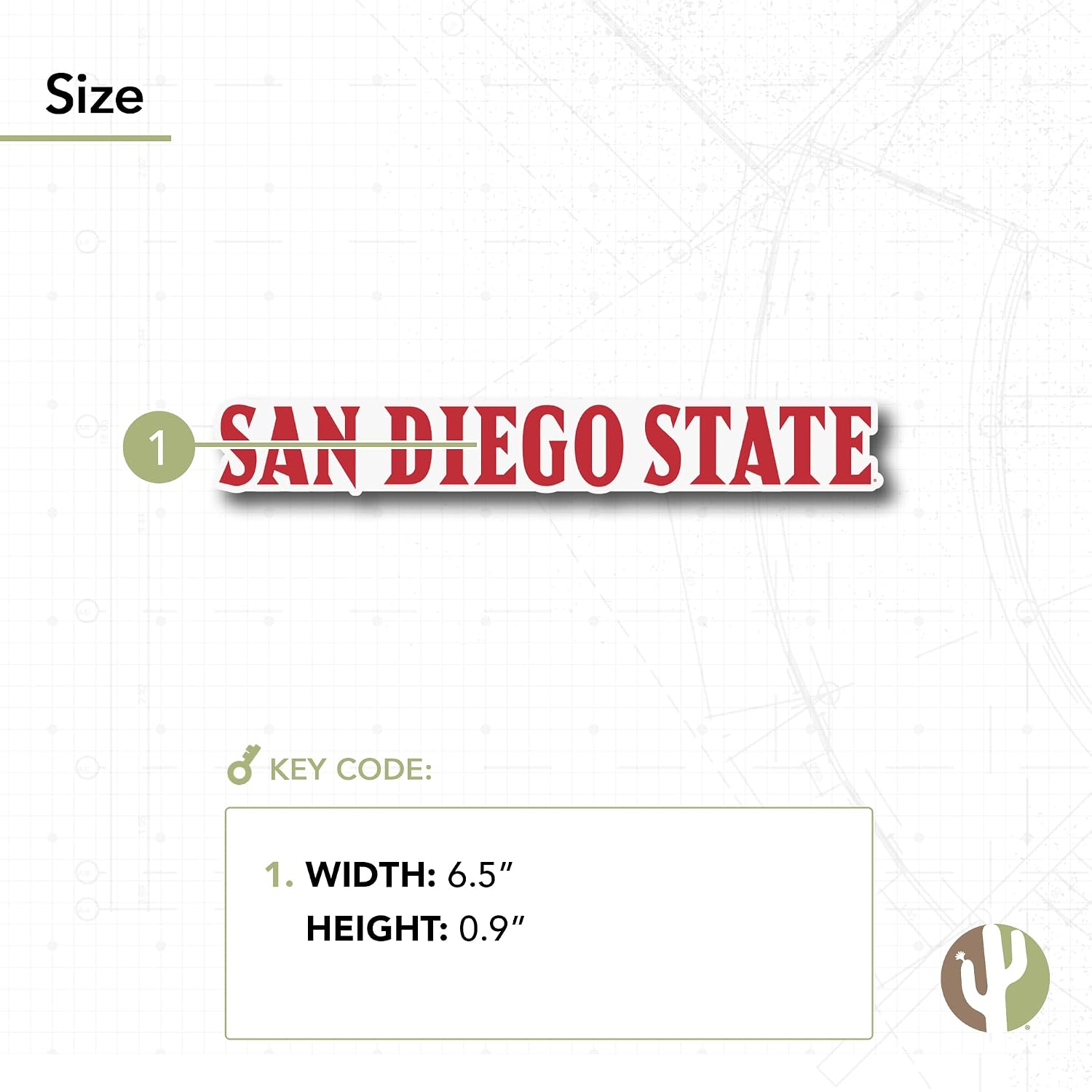 Desert Cactus San Diego State University Sticker SDSU Aztecs Vinyl Decal Laptop Water Bottle Car Scrapbook (IND 00010)