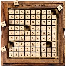 Creative Crafthouse Customizable Wooden Sudoku Board, Personalized Gift | Fill the 9 by 9 grid with all 81 number tiles, solve the preset puzzles or build your own, made in the USA
