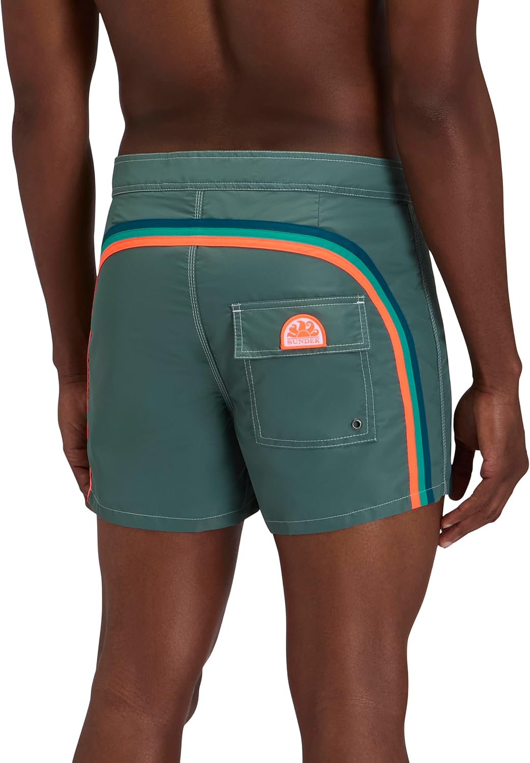 SUNDEK Mens Fixed Waist Boardshort, Swim Trunks 14" Length 3" Inseam