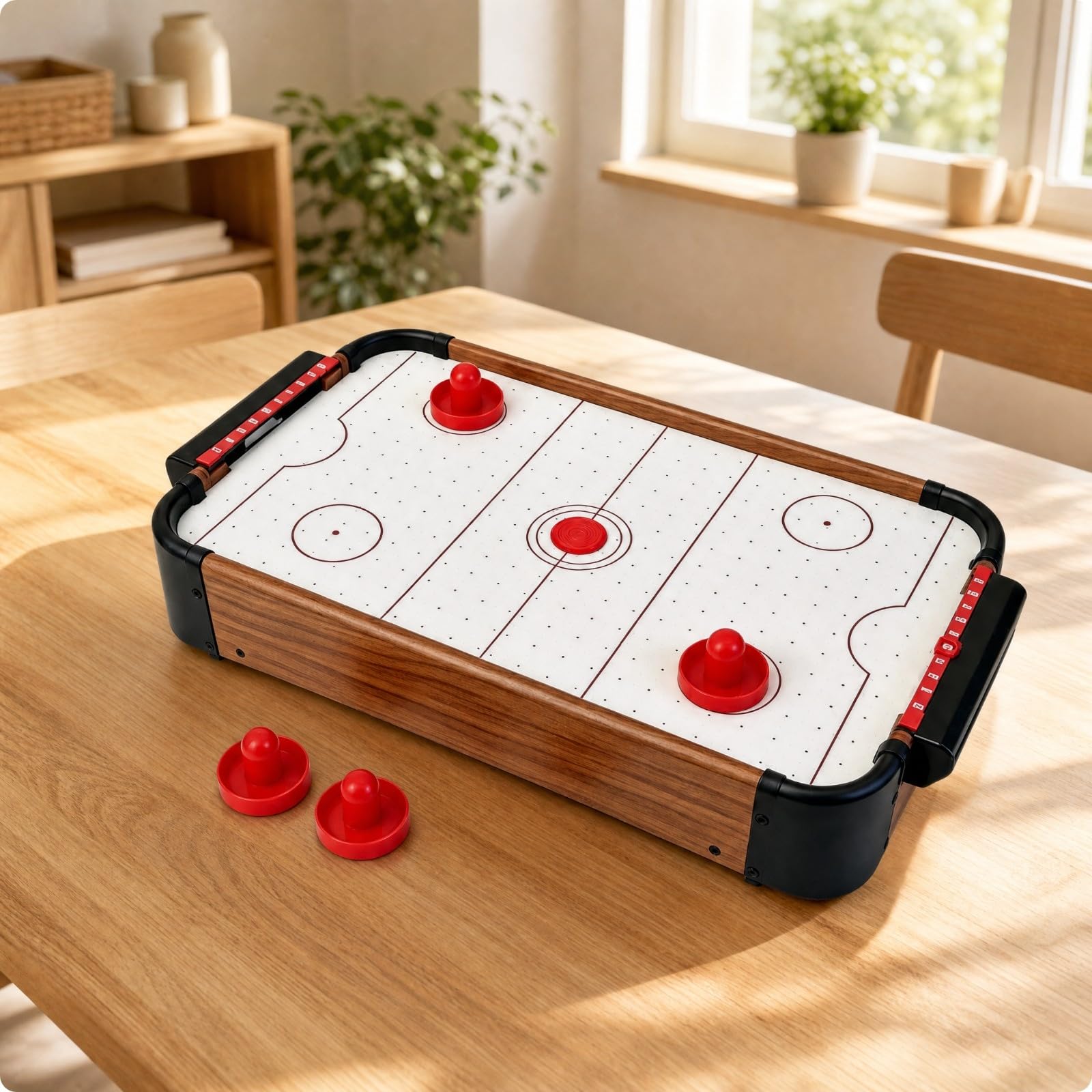 Tisch-Tischhockey mit Puck und Schlägern leicht Tischhockey mit Punktezähler Tischspiel für