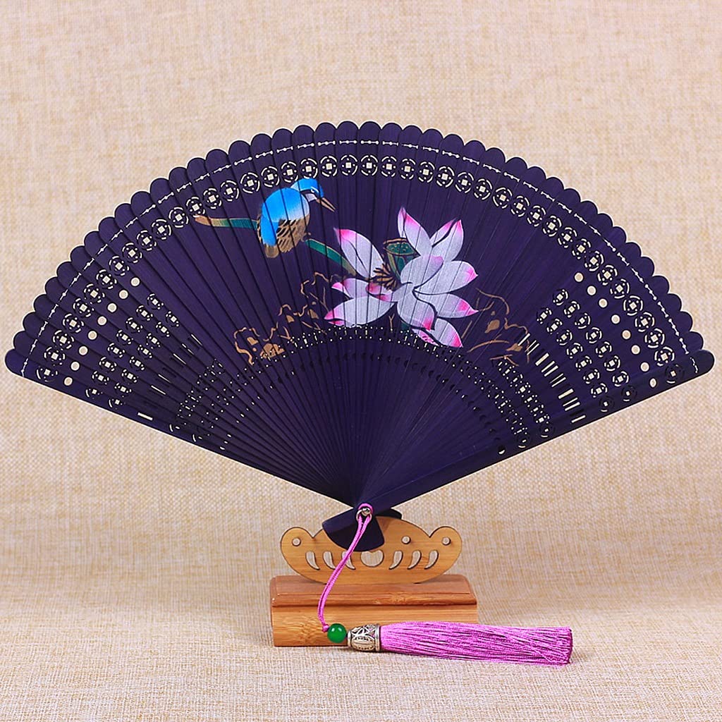 2 Ventagli Pieghevoli Classici + 2 Borse - Rosa E Viola, 21x38 Cm, Per Danza, Spettacoli E Decorazione - Foto 10