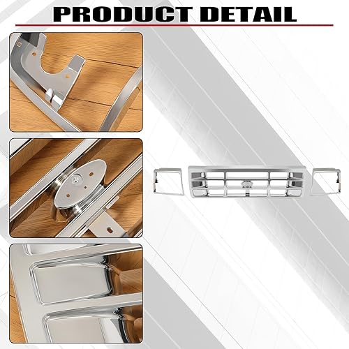 Miniatura 6 de HECASA Rejilla delantera y bisel de faros delanteros compatible con Ford Bronco F-150 F-250 HD F-350 de repuesto para F4TZ8200A FO1200173 F2TZ13064D