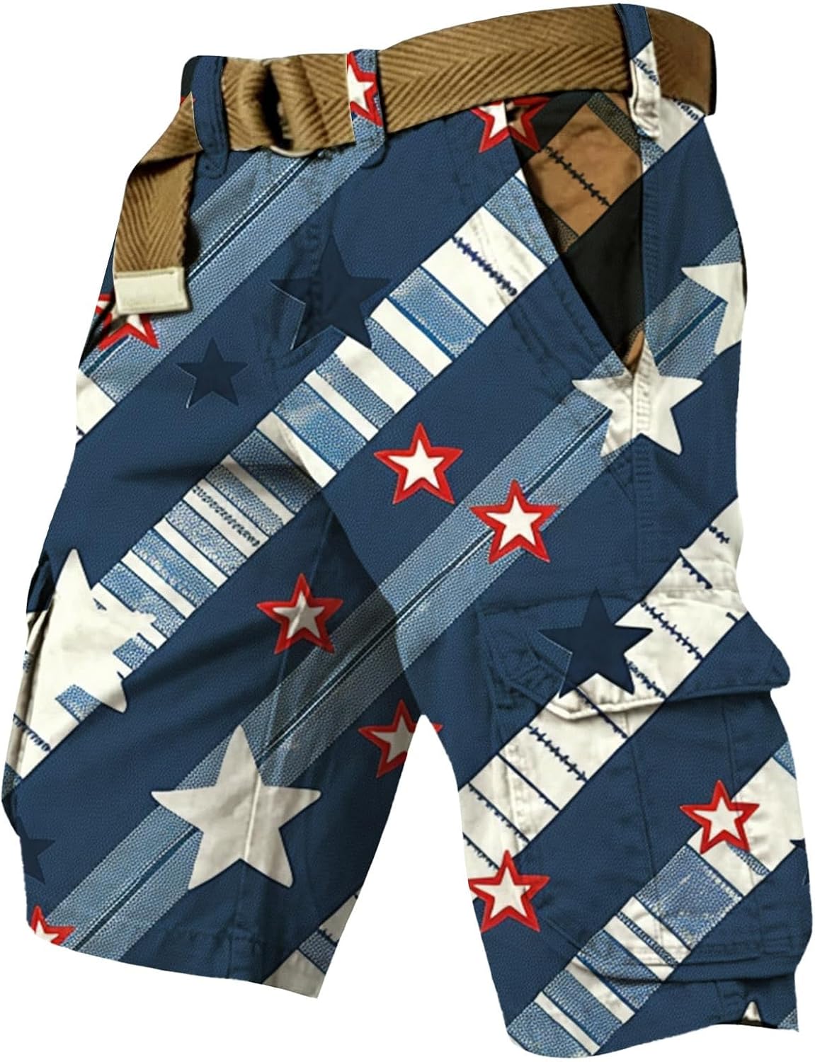 Mens 250 Anniversary USA Cargo Shorts Tactical Vintage American Flag Shorts 4th of July Multi Pockets Patriotic Cargo Short