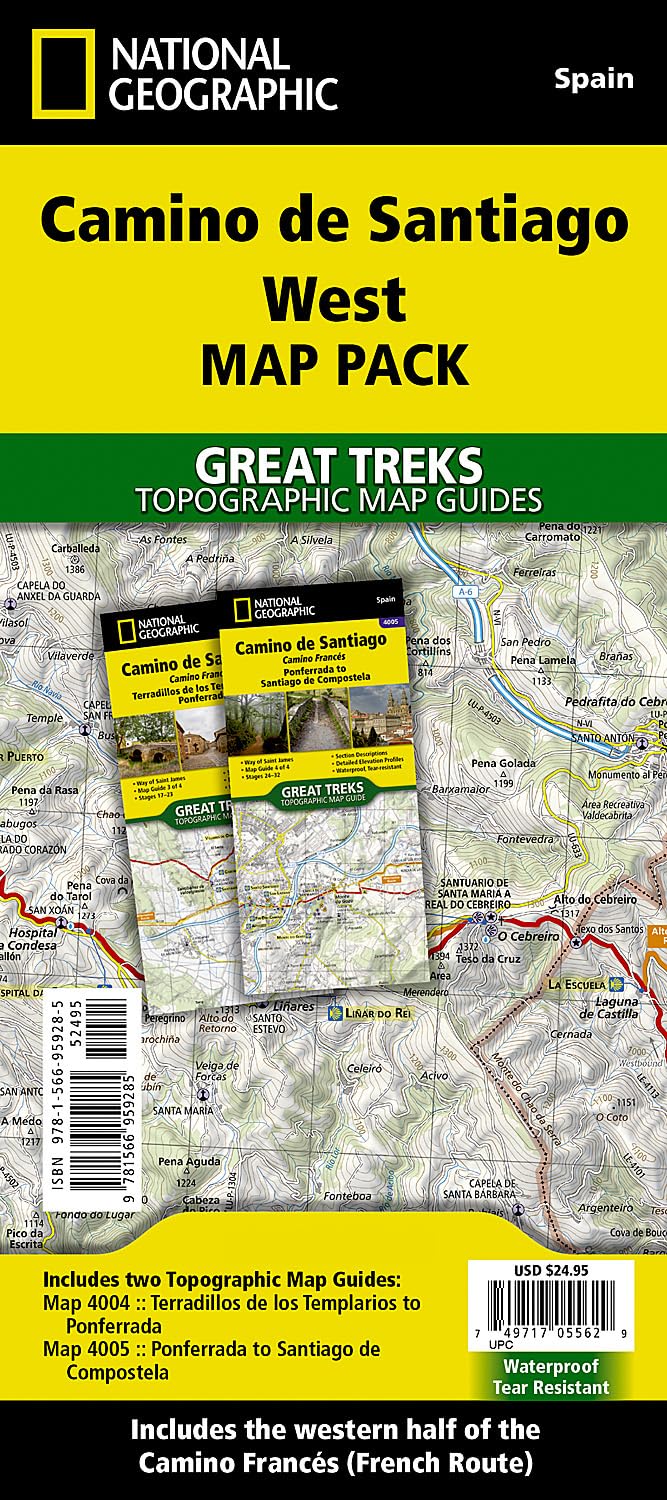 Camino de Santiago - Camino Frances West Map Pack Bundle: 2 Map set (National Geographic Great Treks)