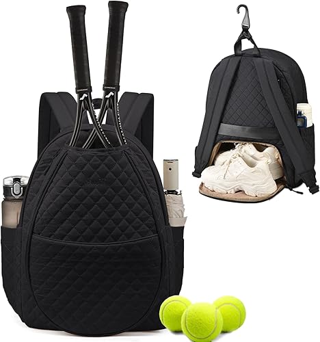 Sucipi Bolsas de tenis para mujer, mochila acolchada para raqueta de tenis, palas de pickleball, bádminton