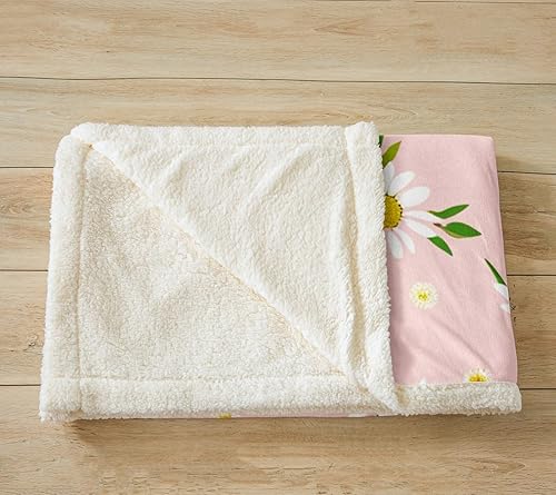 Miniatura 3 de Manfei Manta de margaritas, manta de flores amarillas y blancas para sofá, manta de cama de jardín botánico para niños y niñas, decoración de