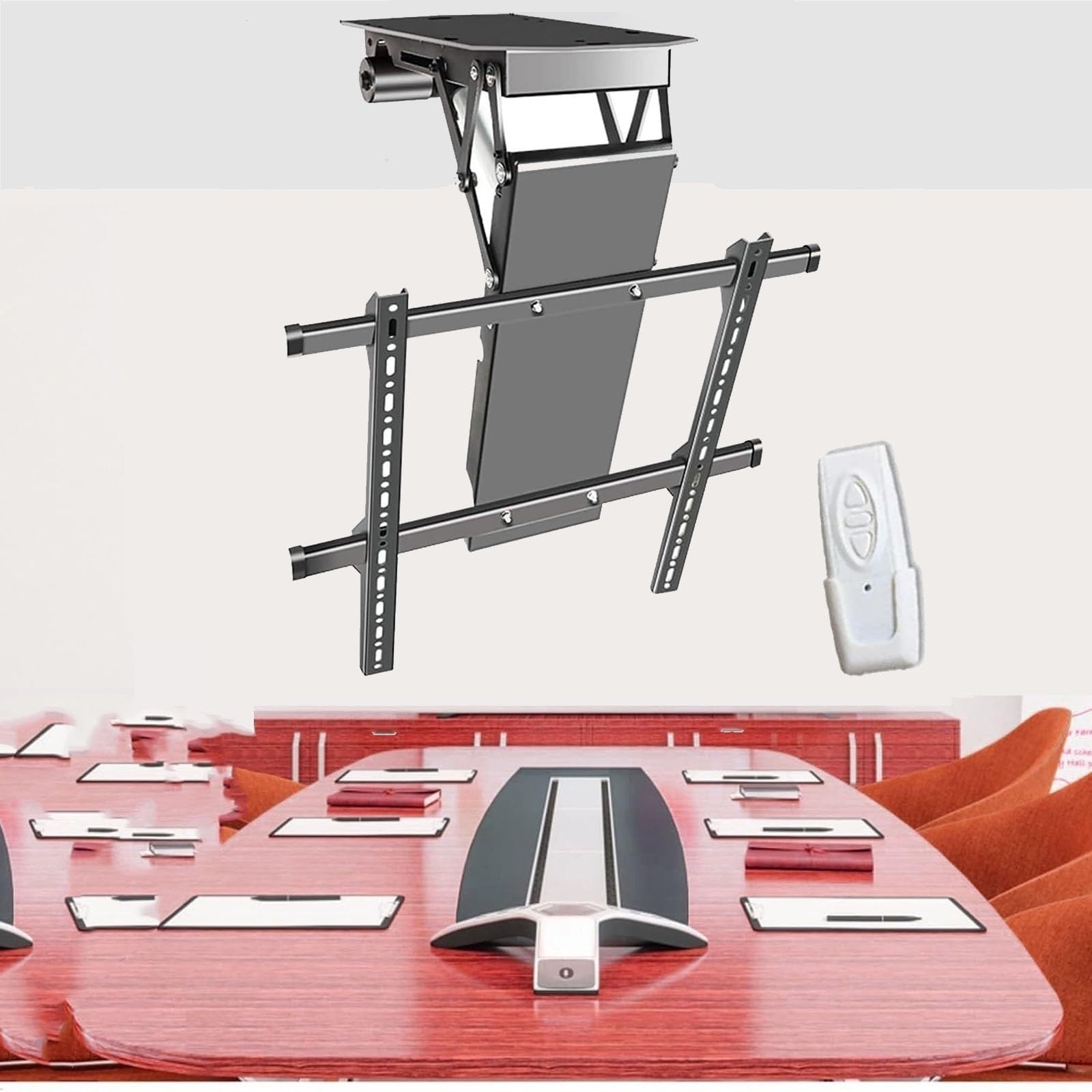 THEGA Motorized Ceiling TVs Mount - 0-85° Flip Down Motorised Bracket, Electric Ceiling Mount With Remote Control And Switch Control