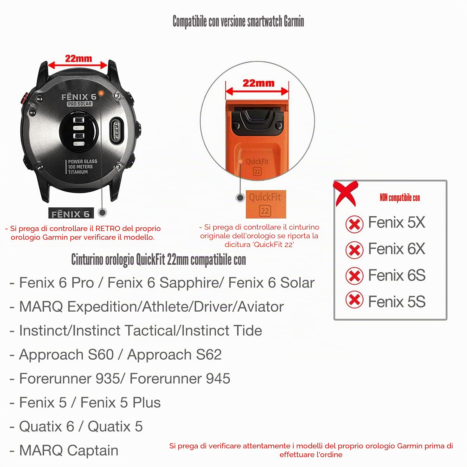 ahayo Titanium QuickFit 22 mm cinturino per Fenix 6,Fenix 5,Fenix 7, cinturino regolabile in titanio con chiusura in acciaio inox per Garmin Fenix 6 Pro/Sapphire/Solar, nero, QuickFit 22mm
