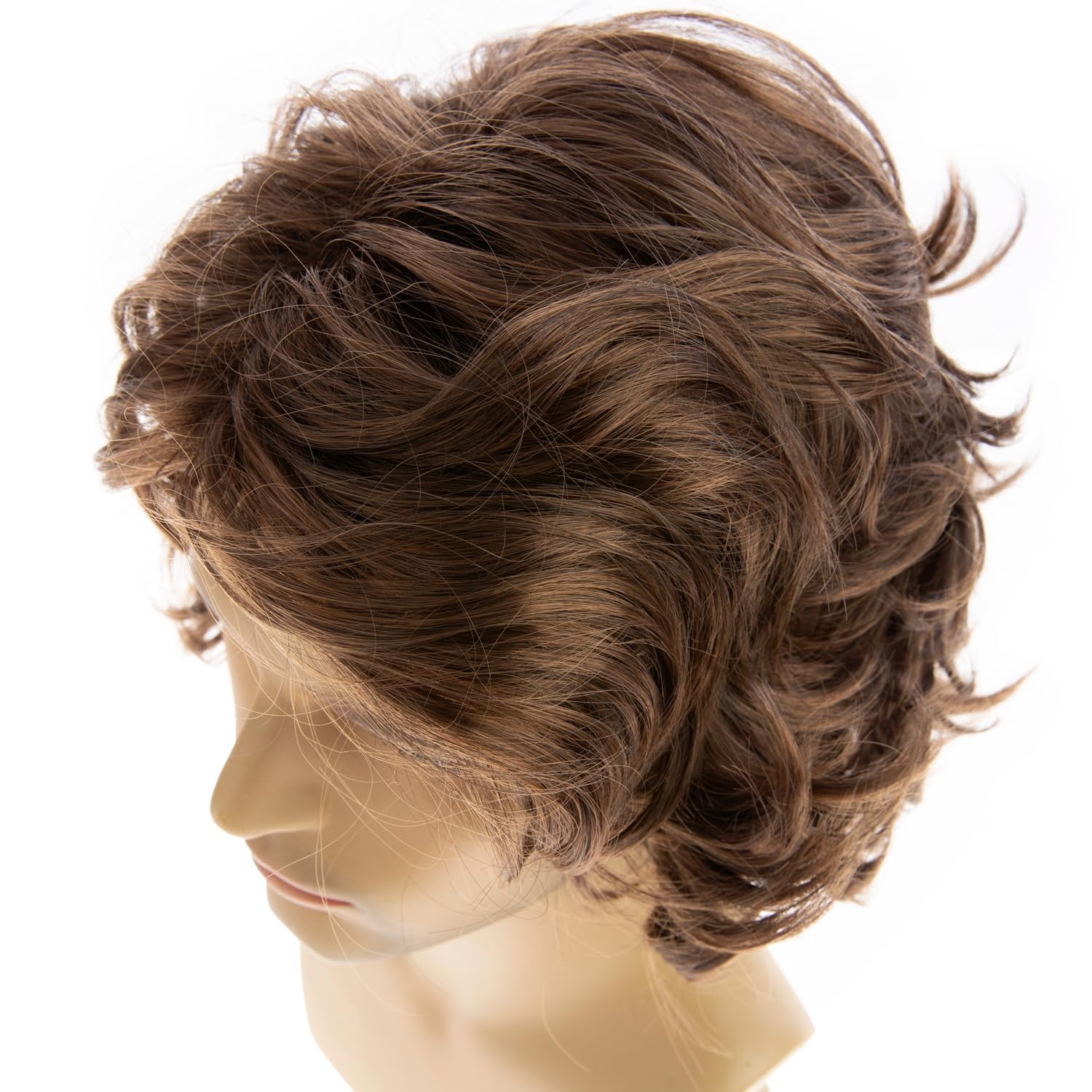 Qnbiar Long Wavy Brown Wig for Men Natural Layered Fluffy Synthetic Heat Resistant Halloween Cospaly Wig, Brown-A - Image 4