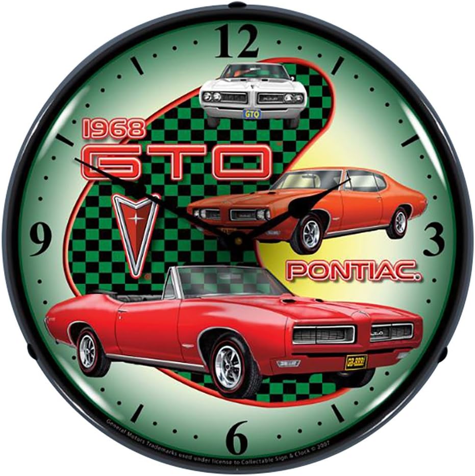GMRE710138 14" 1968 Pontiac GTO Lighted Clock