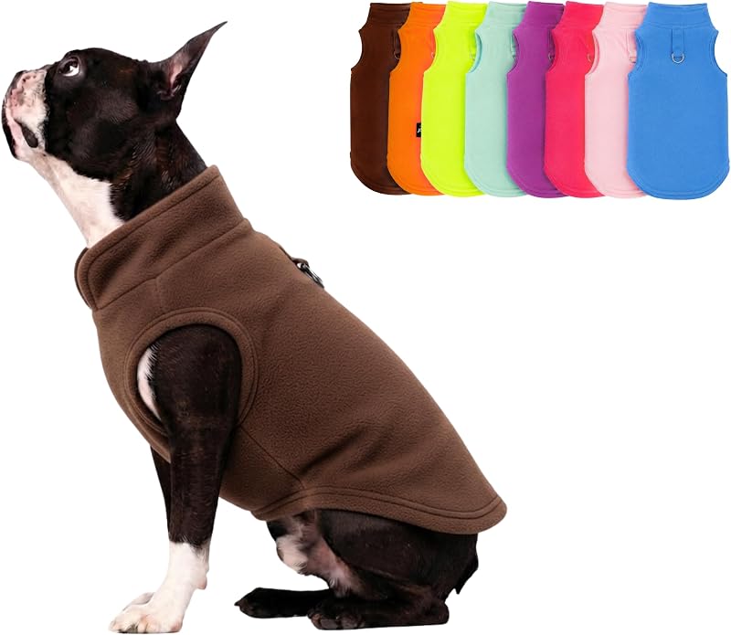 Suéter de Fleece para Cães com Anel para Guia Jacko & Co Marrom Tamanho Small (1,81–2,72 kg)