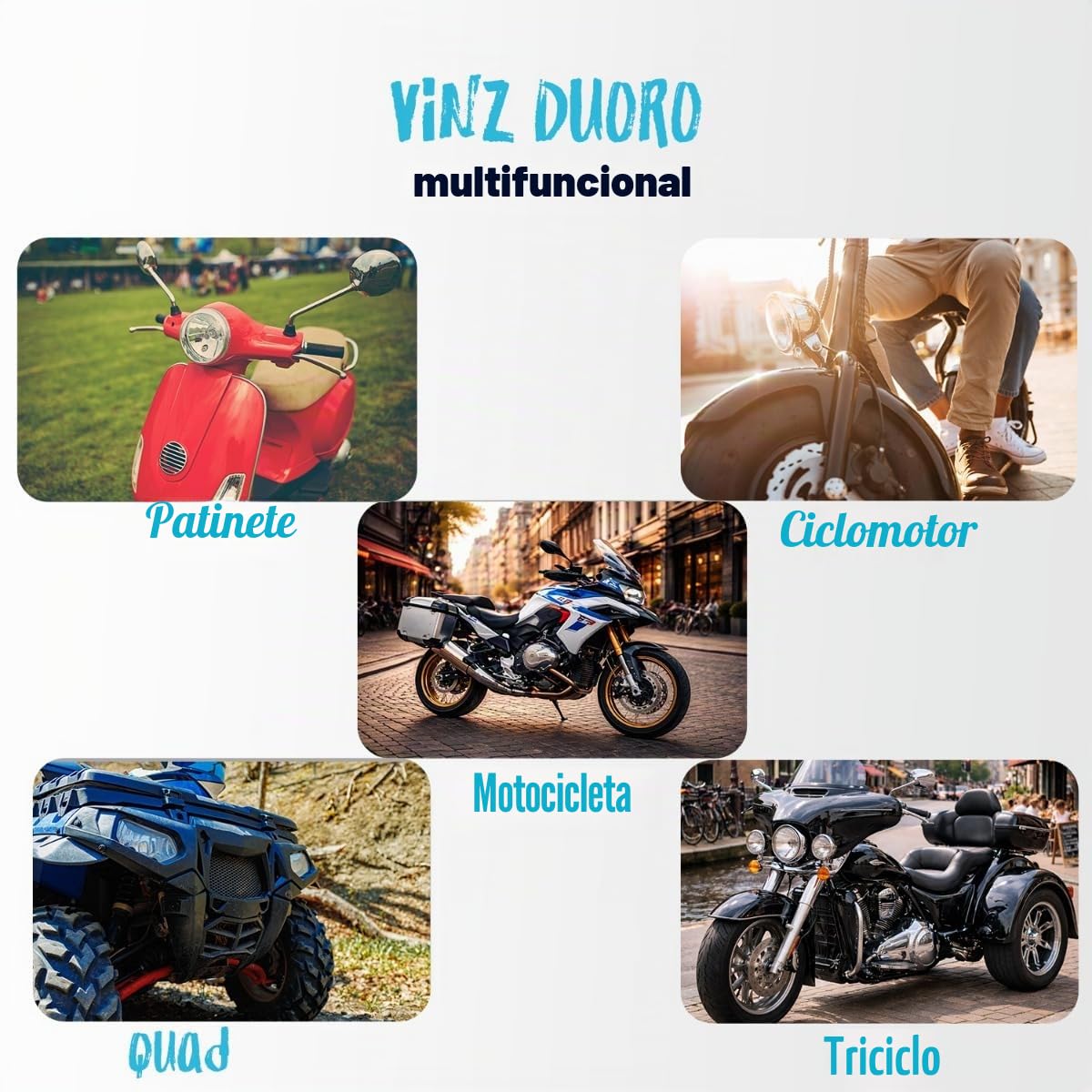 VINZ Duoro Casco Scooter | Casco Jet con Visera | para Moto & Ciclomotor | ECE 22.06 Homologado | En Tamaño XS - XL | para Hombre y Mujer