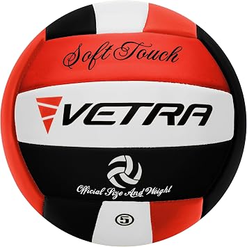 VETRA Premium, Soft Touch Volleyball, Official Size 5, Super Soft Volleyball Training Equipment for Professional & Recreational Use Practice, Sports & Outdoor, Women & Men