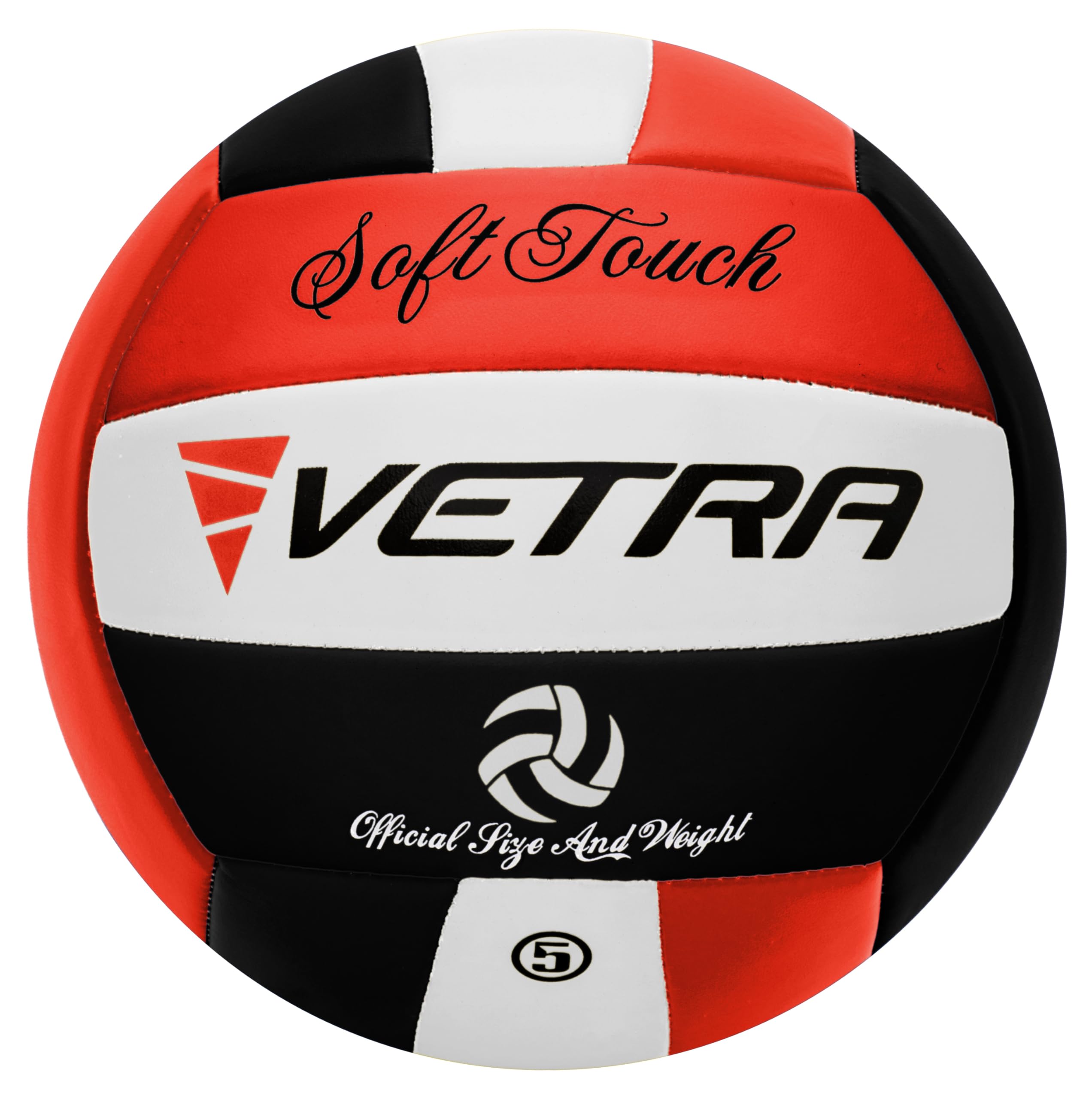 vetra soft touch volleyball - official size 5 for indoor/outdoor/gym/beach games - premium soft volleyball with durable stitching pvc cover- ideal for adults, beginners, & gifts