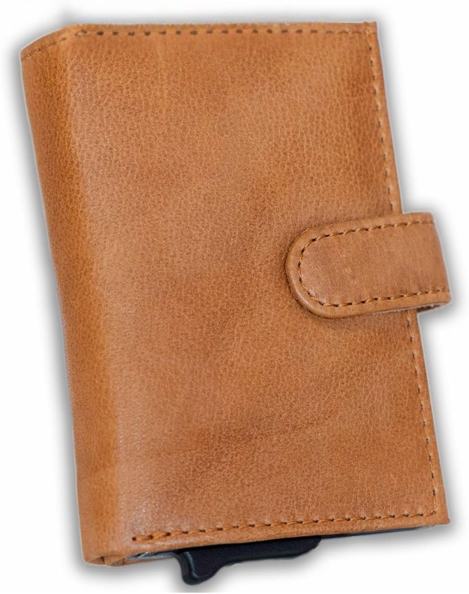 Lady Conceal Nova Leather Compact RFID Protected Wallet (Cognac)