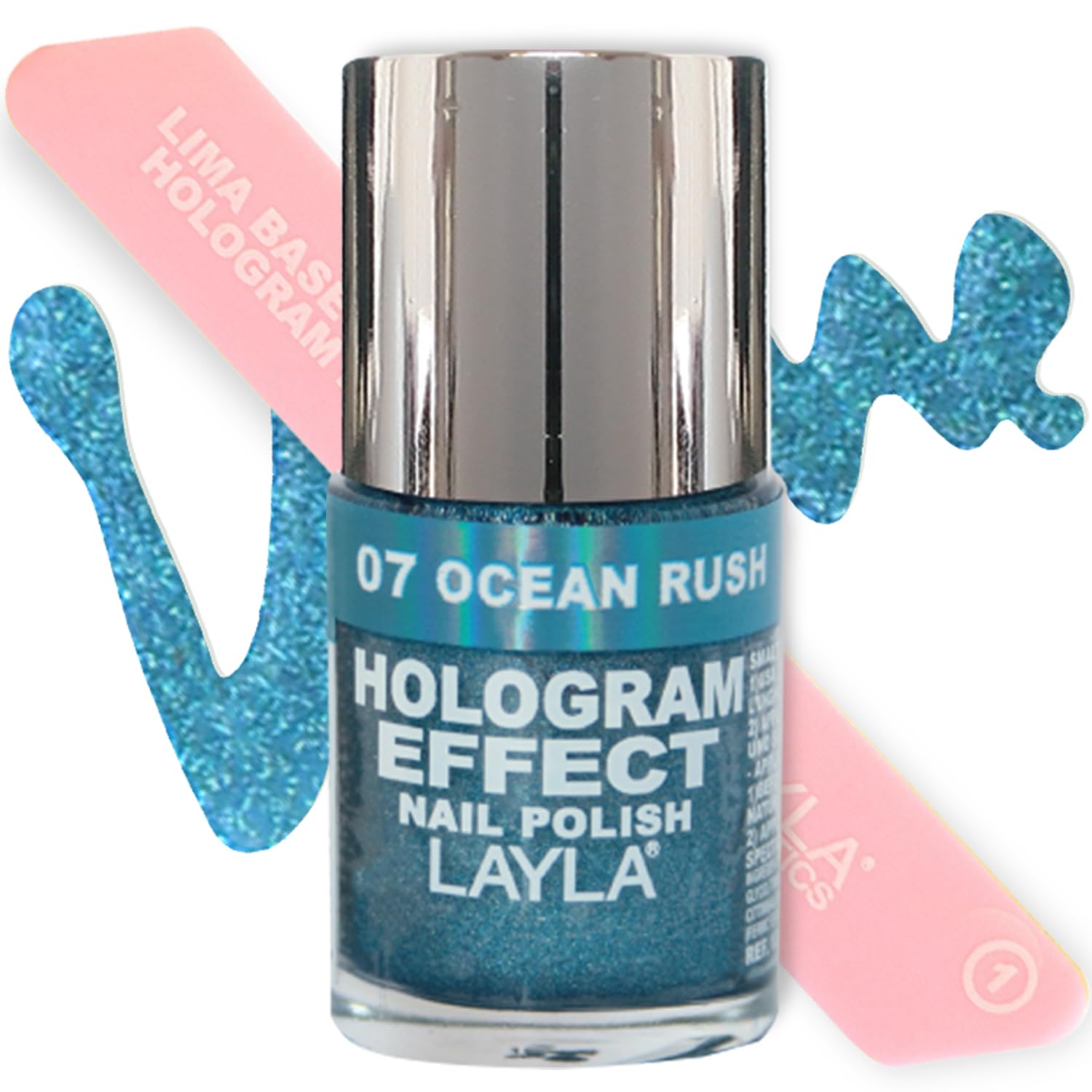 Layla Hologram Effect Nail Polish, Ocean Rush, 1.9 Ounce