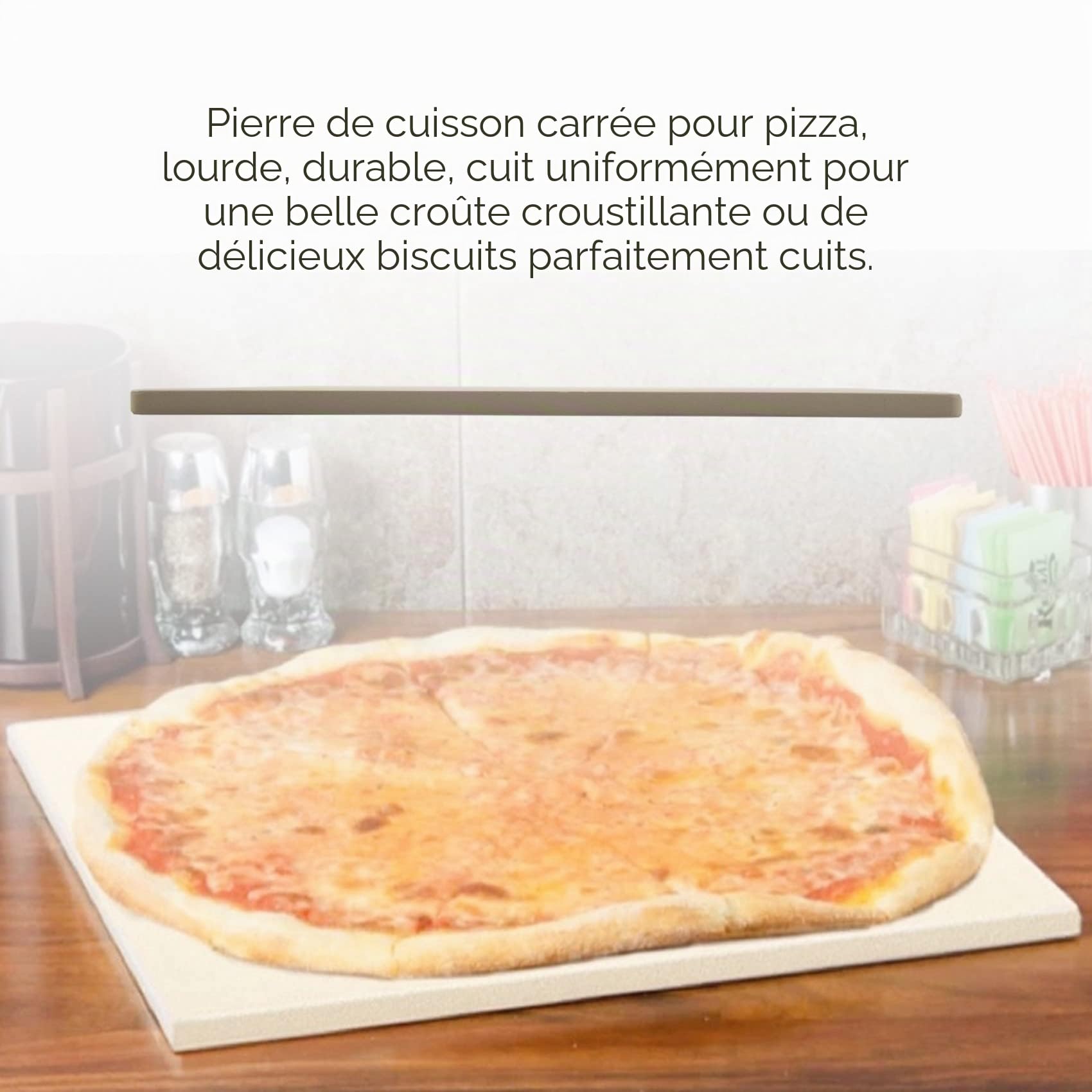 Pierre à pizza pour la cuisson, barbecue, outils à pizza extra épais pour four et barbecue, moules à pain