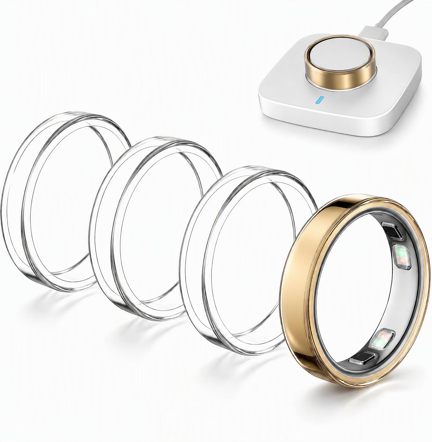 4 Pack Clear Ring Cover for Oura Ring 5, 0.3mm Ultra-Thin TPU Protector