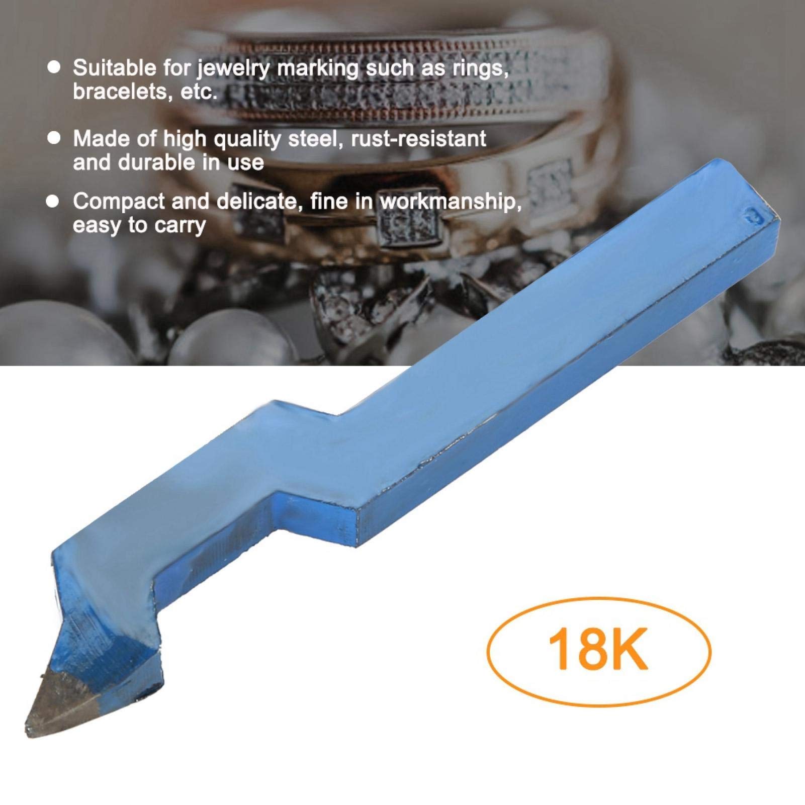 Punzone per gioielli Timbro, Punzone per metallo Timbro per acciaio Strumento per marcatura di design curvo per stampo per gioielli Anello per punzonatura di bracciali Gioielli in metallo (18K)