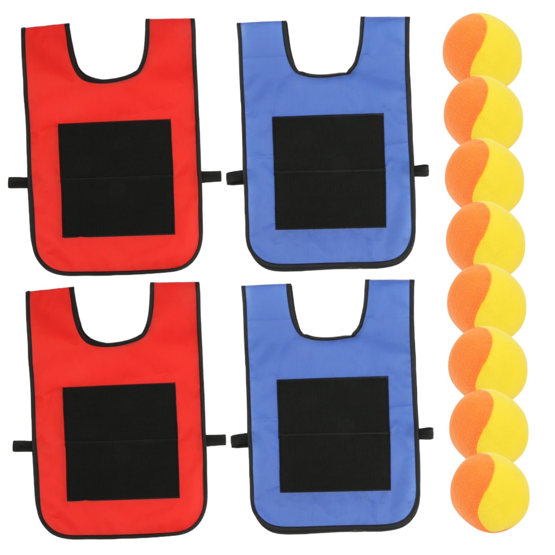 Comebachome 4Set Dodgeball Balls with 8 Sports Balls & 4 Sticky Ball Vest Ball Games with Strap Interactive Throwing Target Game Sticky for Kids Outdoor Playing