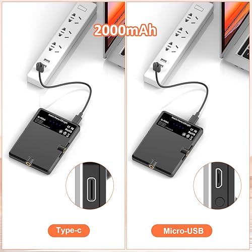 Miniatura 5 de TONEOF 80 luces LED portátiles para selfies, luz recargable para teléfono con clip, 3 modos de luz, luz de relleno de video de 2000 mAh, iluminación