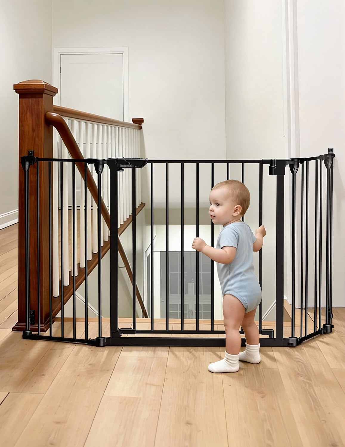 Babelio 72" Extra Wide Baby Gate, AdaptiZone, 3 Metal Panels