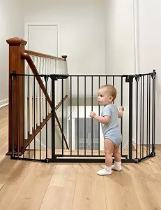 Babelio 72" Extra Wide Baby Gate, AdaptiZone, 3 Metal Panels