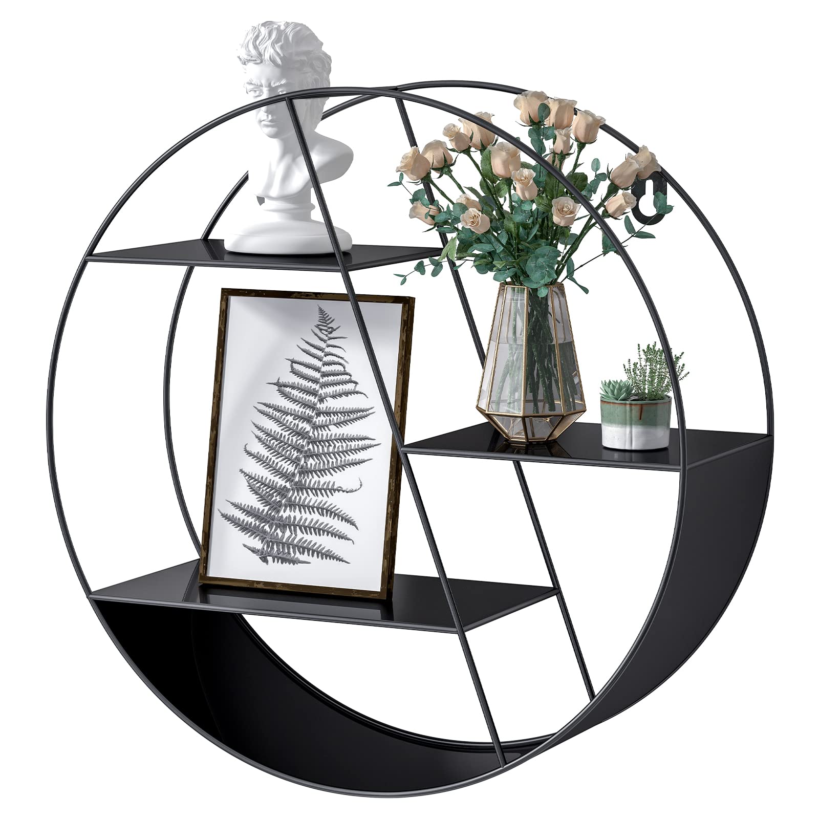 Buy Circle Wall Shelf Unit, softeen Round Floating Shelves Wall ed with 3 Display Racks