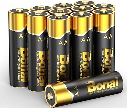 BONAI Rechargeable AA Battery Pro 12 Count, High Capacity 2800mAh NiMH Batteries Low Self Discharge
