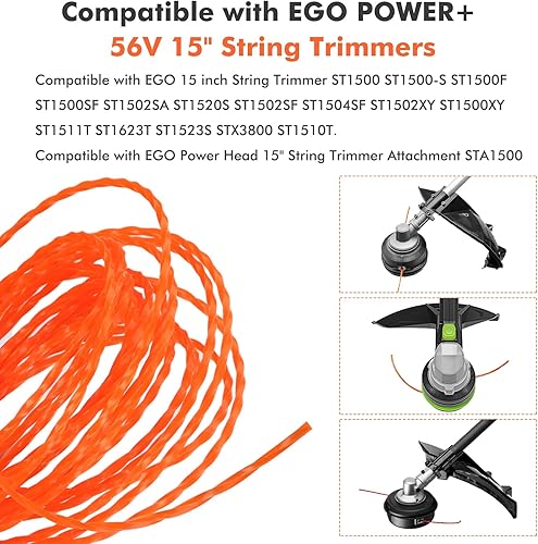 Miniatura 3 de THTEN AL2420P AL2420PB Paquete de 9 líneas de recortadora precortadas de 138 pies y 0.095 pulgadas compatibles con todos los recortadores de cuerda