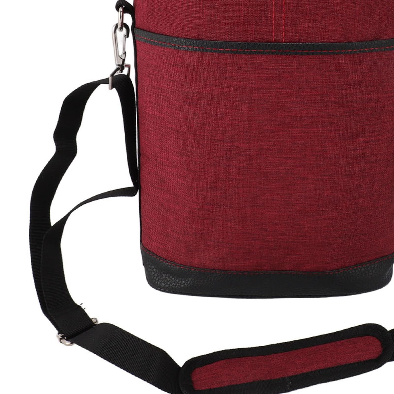 SIXRUN Sac Isotherme pour 2 Bouteilles de Vin en Toile avec Doublure étanche et Design rembourré isolé 38 X 23 Cm, étui à Vin Portable pour Voyage, Pique-Nique, Fête, Camping (Rouge)