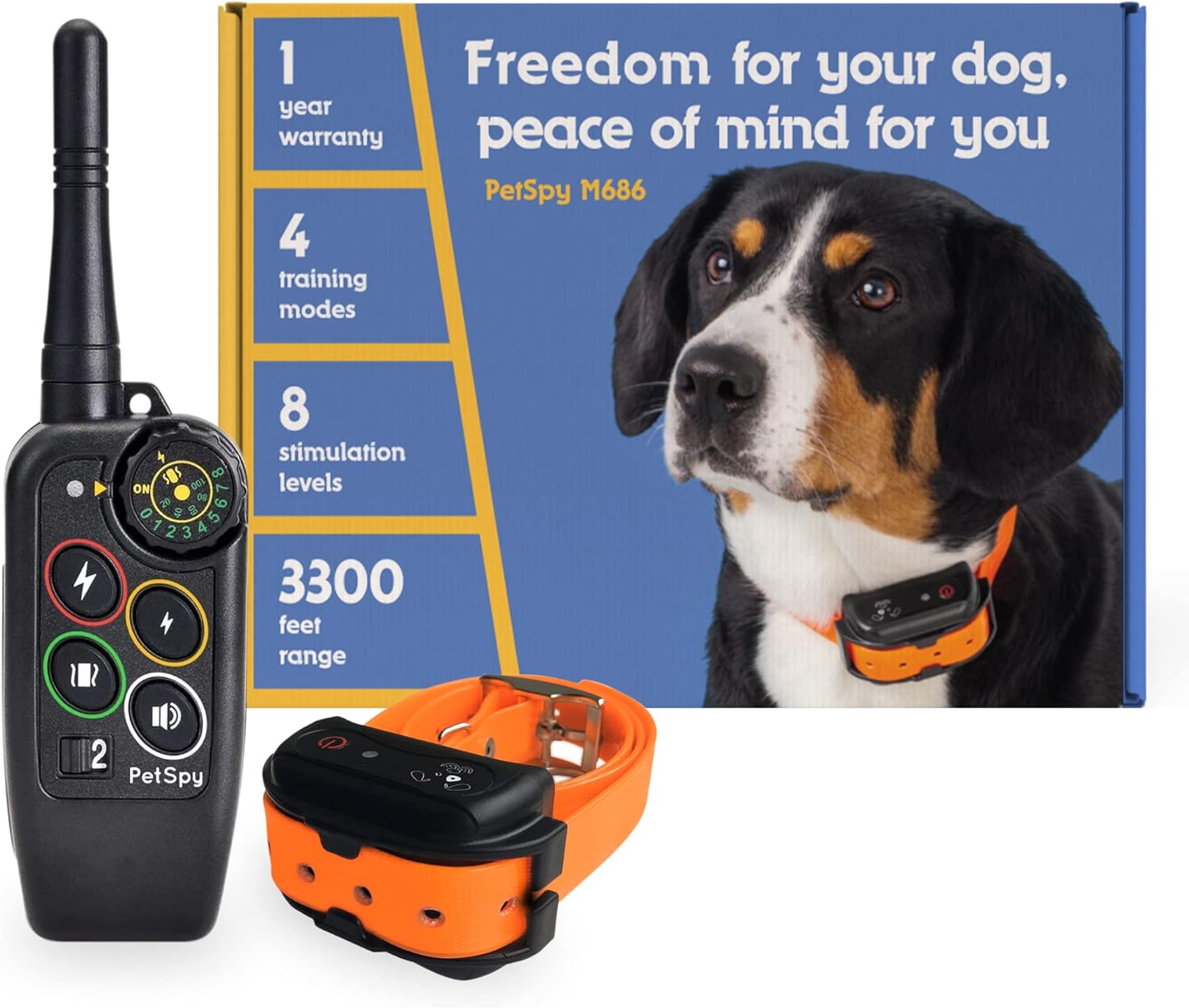 PetSpy M686 Premium Dog Training Shock Collar, 1100 Yards