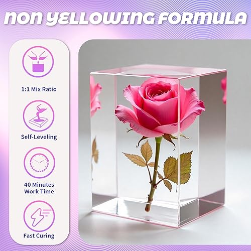 Miniatura 3 de Resina epoxi ZYNNORIx 68 oz, resistente a 3×UV, autonivelante, mejor para bricolaje, arte, mesa de río, madera, flores, moldes de fundición, resina