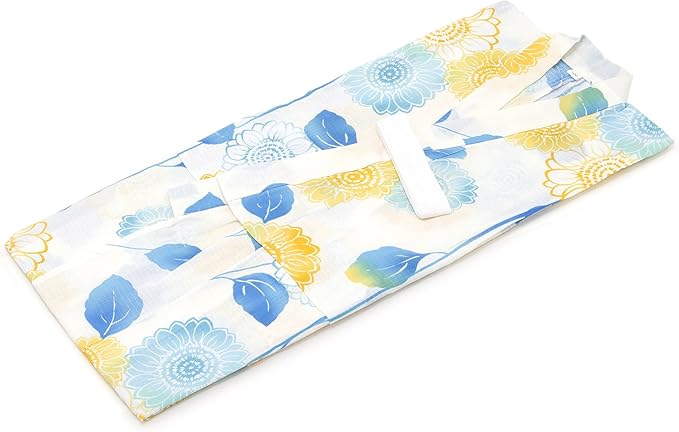 Amazon キッズ浴衣 Macle マクレ 創美苑オリジナル 白系 オフホワイト 青 黄色 向日葵 ひまわり 花 綿 夏祭り 花火大会 女の子用 レトロ 古典柄 ガールズ 子供ゆかた 110 1 130 着物 浴衣 通販