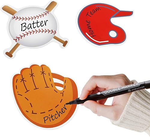 Miniatura 4 de Gejoy 90 recortes de béisbol para tablón de anuncios, guantes, sombrero, bolas para decoración de fiestas de cumpleaños, temática deportiva, 3