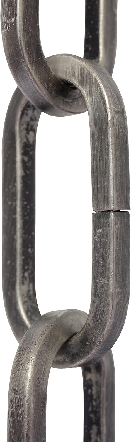 RCH Hardware CH-I-49M-AN-3 Decorative Solid Iron Chain for Hanging, Lighting with Large Flat Standard Links (3 ft/1 Yard)