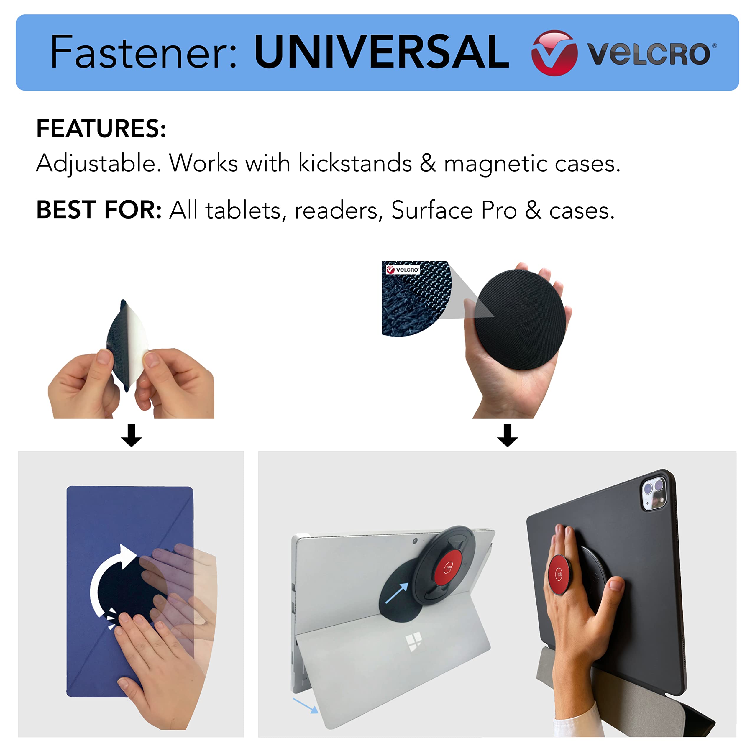 G-Hold® - Soporte ergonómico para tablet funciona con cualquier tableta, tableta, e-Reader, iPad - universal, ergonómico, giratorio, plegable y ajustable (rojo)