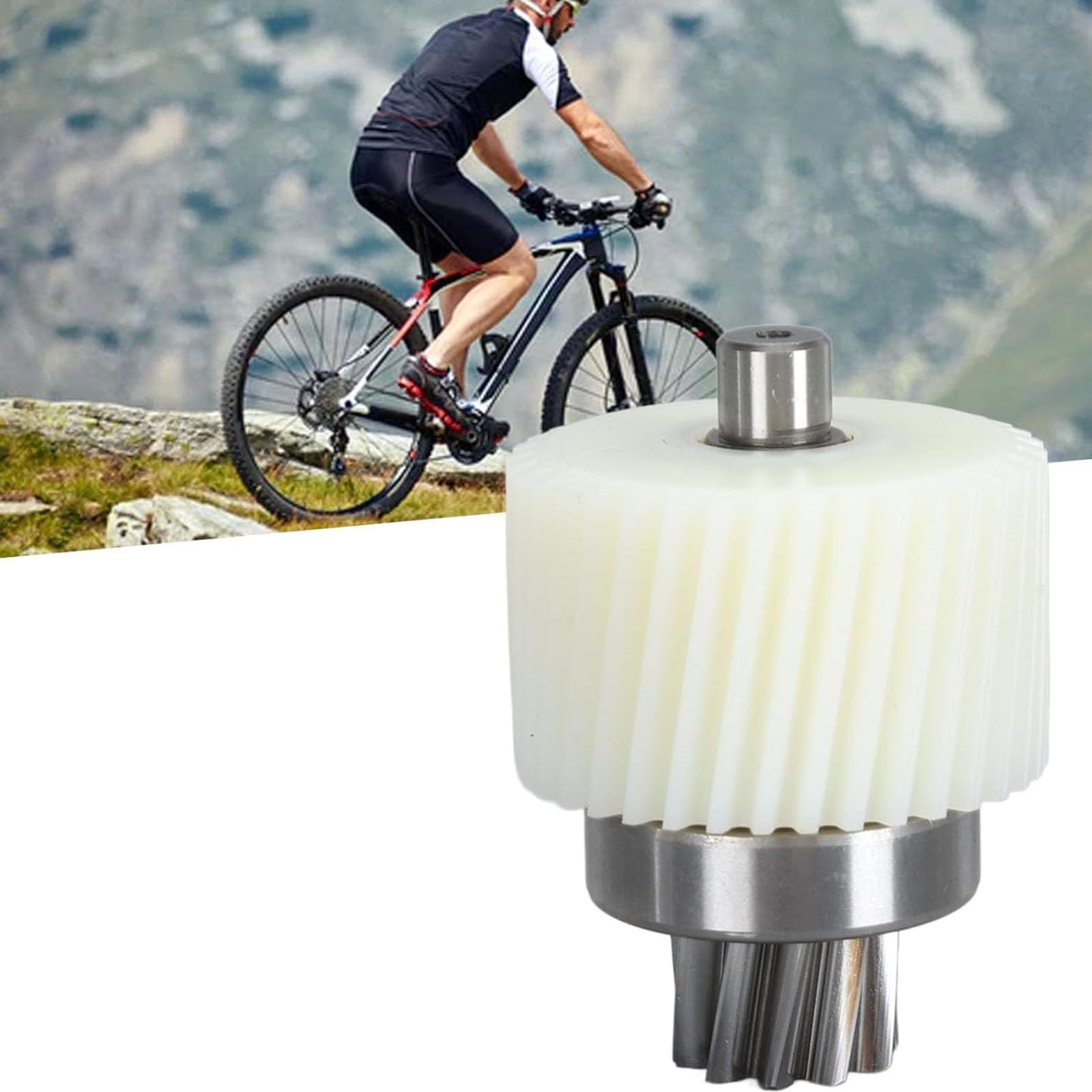 Motor de accionamiento ligero Juego de engranajes, construcción de acero y nailon, alta eficiencia, relación 4: 1 para montajes de bicicletas eléctricas, componentes para motores de
